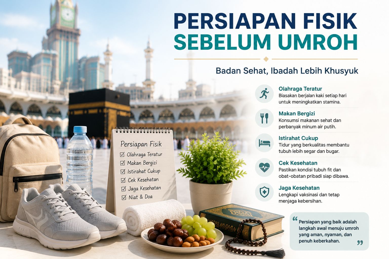 Persiapan Fisik Sebelum Umroh, Kunci Ibadah yang Nyaman dan Khusyuk